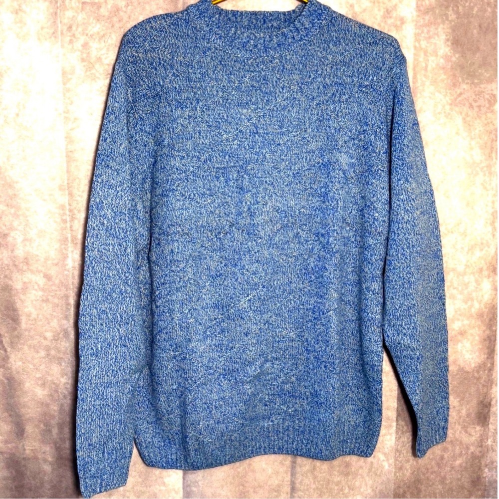 Vintage Protege Crewneck Sweater Men Medium Blue Marled Diamond Knit Grandpacore